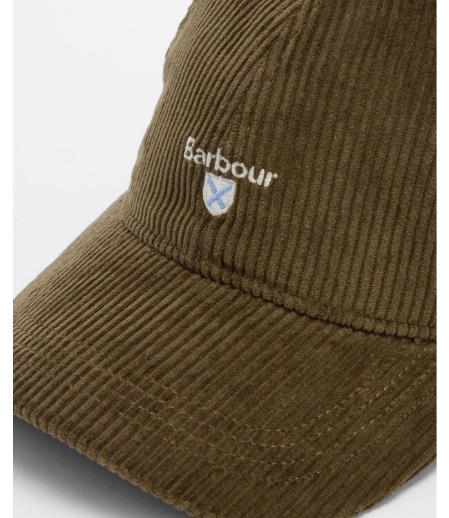 Barbour Sports Cap, Ribcord, Olijfgroen