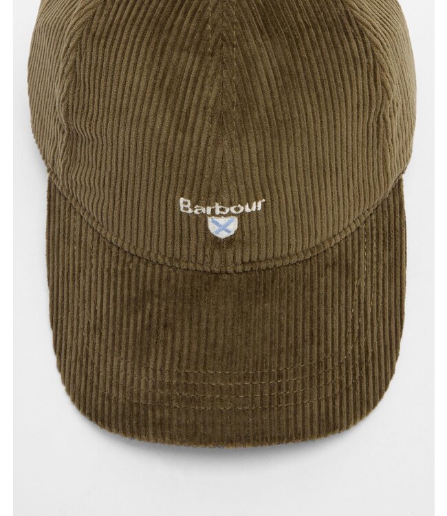 Barbour Sports Cap, Ribcord, Olijfgroen