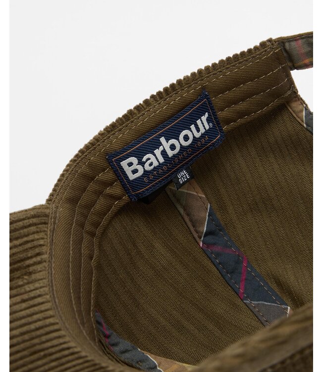 Barbour Sports Cap, Ribcord, Olijfgroen