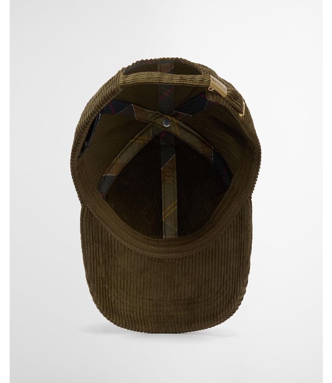Barbour Sports Cap, Ribcord, Olijfgroen