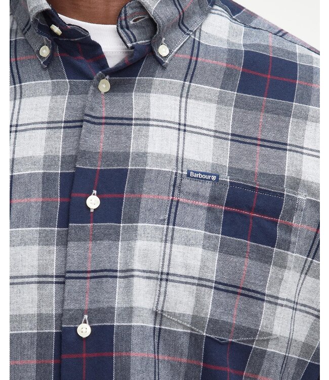 Barbour Overhemd, Tailored Fit, Flanel, Blauw Grijs Geruit