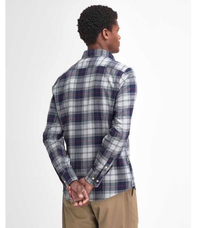 Barbour Overhemd, Tailored Fit, Flanel, Blauw Grijs Geruit