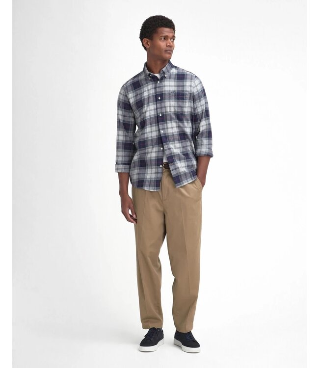 Barbour Overhemd, Tailored Fit, Flanel, Blauw Grijs Geruit