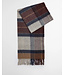 Barbour Sjaal, Lamswol, Beige, Bruin, Blauw, Grijs Geruit, Midnight Oak Tartan