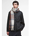 Barbour Sjaal, Lamswol, Beige, Bruin, Blauw, Grijs Geruit, Midnight Oak Tartan
