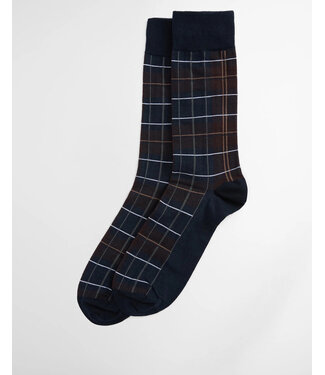 Barbour Barbour, Paar Sokken, Katoen Mix, Geruit, Bruin, Blauw, Grijs, Midnight Oak Tartan