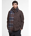 Barbour Sjaal, Tartan Scarf, Lamswol, Bruin, Grijs, Blauw Geruit, Midnight Oak