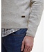 Barbour Trui, Lamswol, Lichtgrijs Gemeleerd, Ronde Hals, Elleboog Patch
