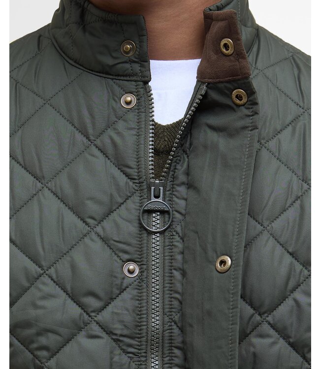 Barbour Tailored Fit, Driekwart Jas, Lowerdale Quilted, Sage Groen