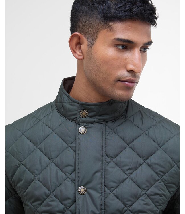 Barbour Tailored Fit, Driekwart Jas, Lowerdale Quilted, Sage Groen