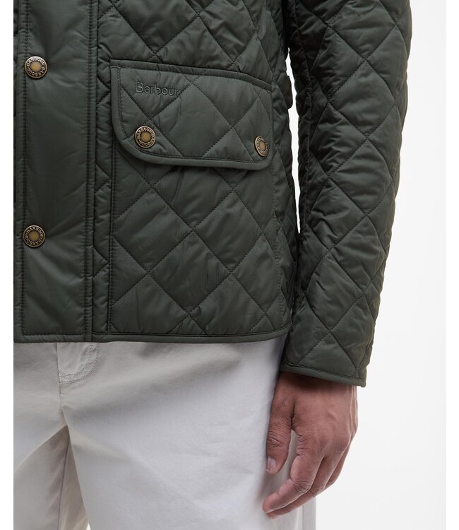 Barbour Tailored Fit, Driekwart Jas, Lowerdale Quilted, Sage Groen