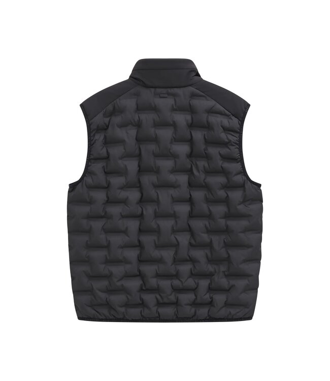 Bugatti Bodywarmer, Materiaal Mix, Donkerblauw Gestept