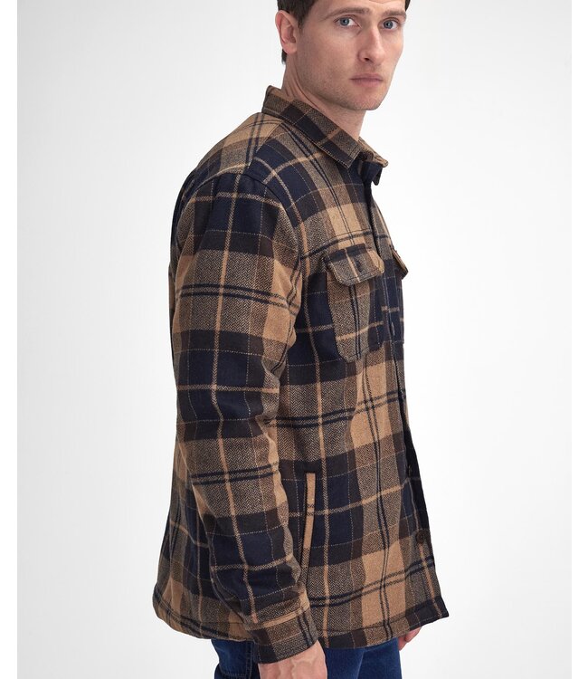 Barbour Overshirt, Model Willberry, Knoopsluiting, Blauw, Beige, Bruin Geruit