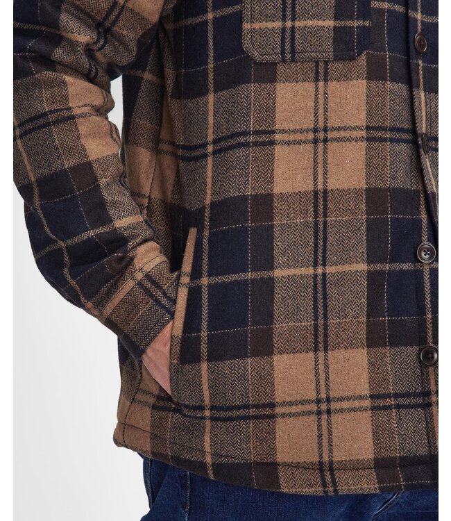Barbour Overshirt, Model Willberry, Knoopsluiting, Blauw, Beige, Bruin Geruit