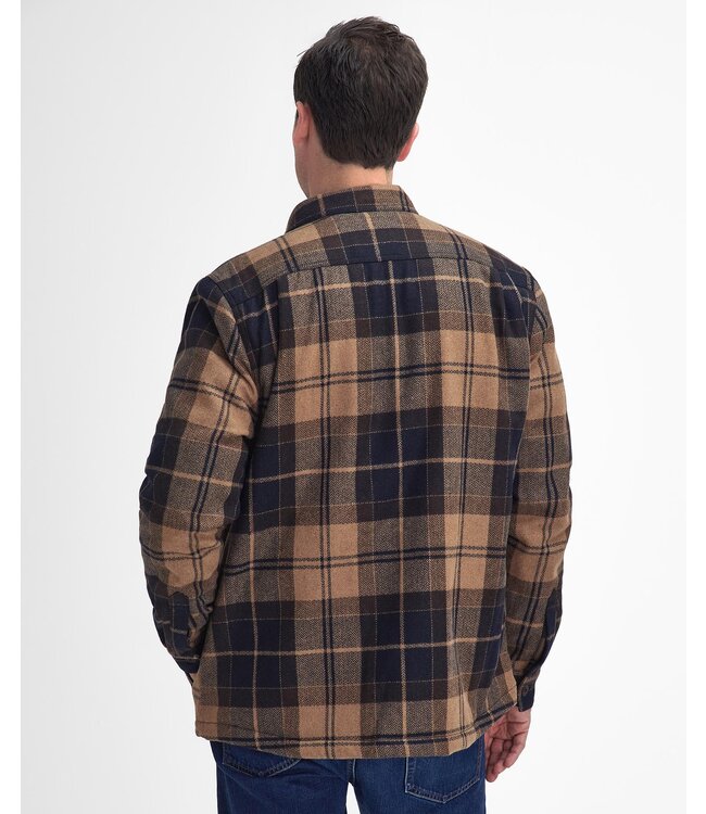 Barbour Overshirt, Model Willberry, Knoopsluiting, Blauw, Beige, Bruin Geruit