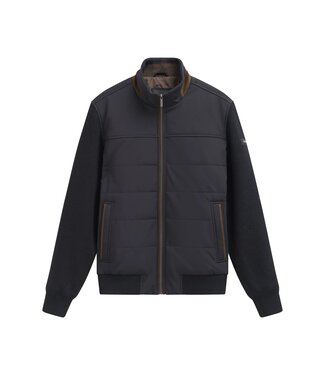 Bugatti Bugatti, Vest met Rits, Windstopper, Donkerblauw, Horizontaal Gestept Front en Bruine Accenten