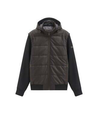 Bugatti Bugatti, Vest met Rits, Windstopper, Zwart, Horizontaal Gestept Front, Afritsbare Mouwen en Capuchon