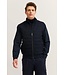 Bugatti Vest met Rits, Katoen Mix, Horizontaal Gestept, Donkerblauw