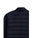 Bugatti Vest met Rits, Katoen Mix, Horizontaal Gestept, Donkerblauw