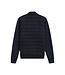 Bugatti Vest met Rits, Katoen Mix, Horizontaal Gestept, Donkerblauw
