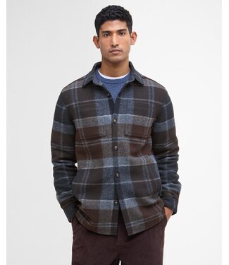 Barbour Barbour, Chapter, Overshirt, Bruin, Blauw Grijs, Midnight Oak Tartan, Knoopsluiting