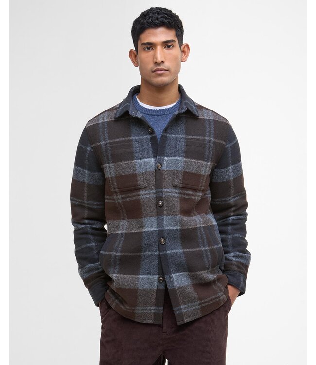 Barbour Chapter, Overshirt, Bruin, Blauw Grijs, Midnight Oak Tartan, Knoopsluiting