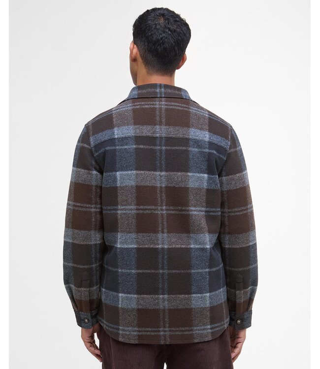 Barbour Chapter, Overshirt, Bruin, Blauw Grijs, Midnight Oak Tartan, Knoopsluiting