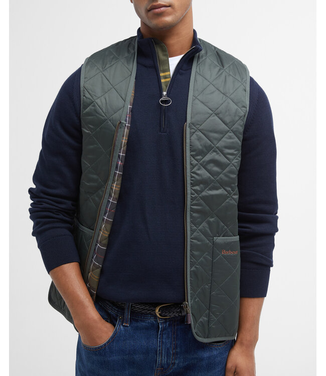 Barbour Zip-In-Liner/Losse Binnenvoering/Bodywarmer met Rits, Groen / Olive / Classic