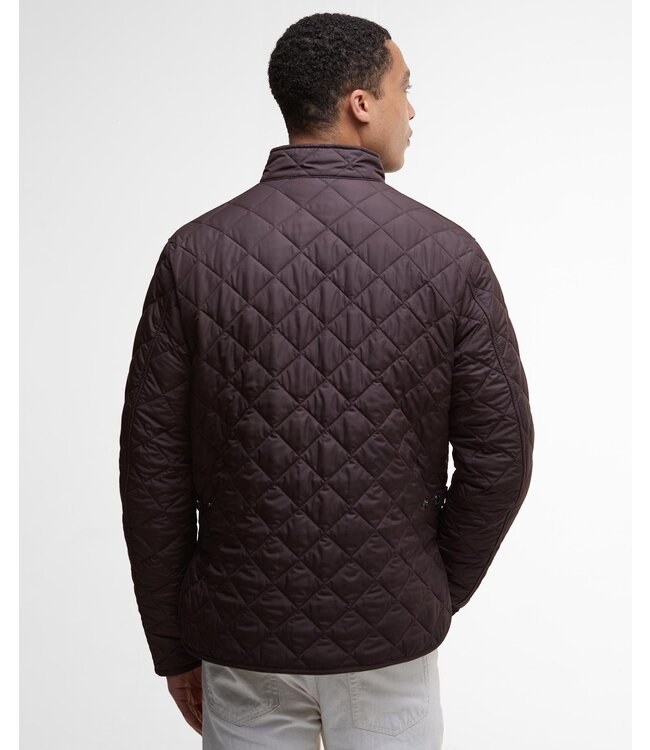 Barbour Jas, Tailored Fit, Quilted, Driekwart Model Lowerdale, Bruin, Black Oak Classic