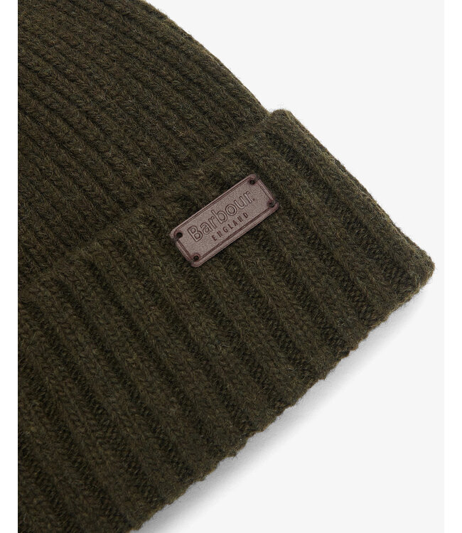 Barbour Muts, Beanie, Fleece Voering, Dark Green, Groen