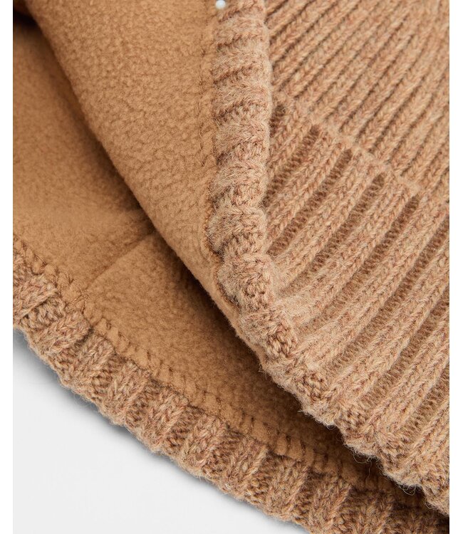 Barbour Muts, Beanie, Fleece Voering, Beigebruin Military Brown