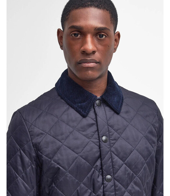 Barbour Jas, Tailored Fit, Quilted, Driekwart, Model Heritage Liddesdale, Donkerblauw, Navy