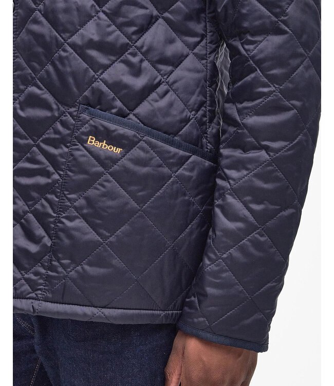 Barbour Jas, Tailored Fit, Quilted, Driekwart, Model Heritage Liddesdale, Donkerblauw, Navy