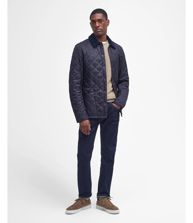 Barbour Jas, Tailored Fit, Quilted, Driekwart, Model Heritage Liddesdale, Donkerblauw, Navy