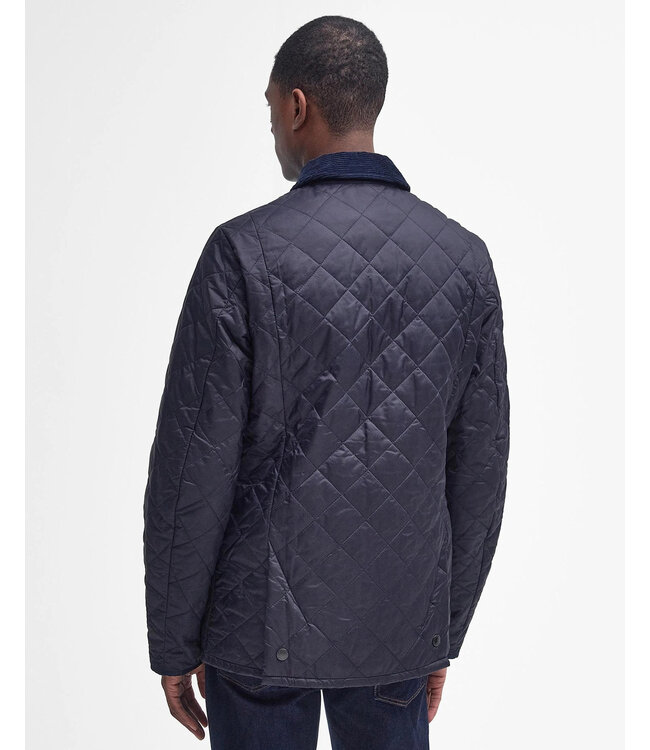Barbour Jas, Tailored Fit, Quilted, Driekwart, Model Heritage Liddesdale, Donkerblauw, Navy