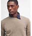 Barbour Trui, Essential, Lamswol, Beige Gemeleerd, Ronde Hals, Colour Fossil