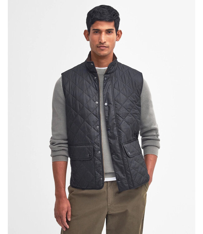 Barbour Quilted Bodywarmer met Rits, Donkerblauw, New Lowerdale Gilet, Navy