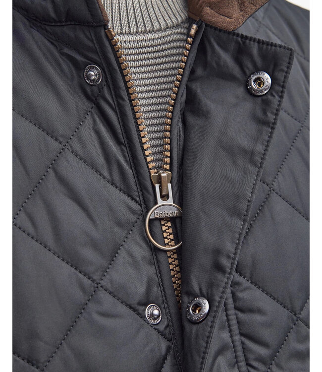 Barbour Quilted Bodywarmer met Rits, Donkerblauw, New Lowerdale Gilet, Navy