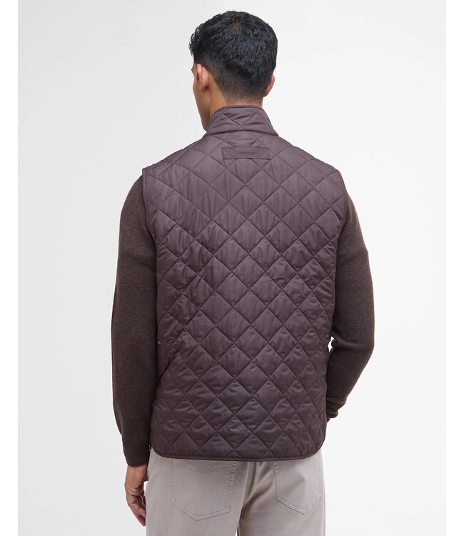Barbour Quilted Bodywarmer met Rits, New Lowerdale Gilet, Donkerbruin, Black Oak