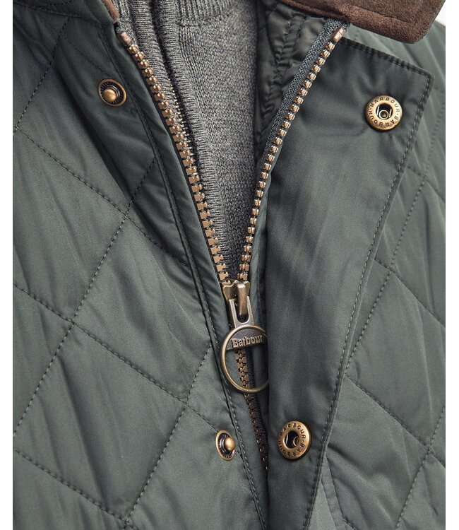 Barbour Quilted Bodywarmer met Rits, Groen, New Lowerdale Gilet, Sage