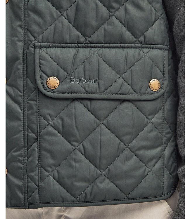 Barbour Quilted Bodywarmer met Rits, Groen, New Lowerdale Gilet, Sage