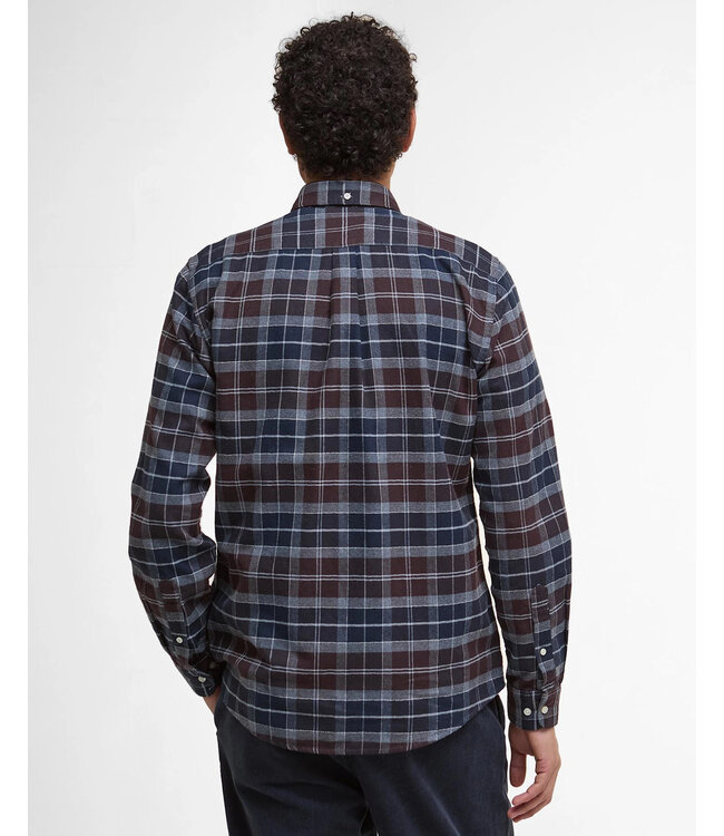 Barbour Overhemd, Tailored Fit, Flanel, Kyeloch, Midnight Oak Tartan, Grijs, Bruin, Blauw