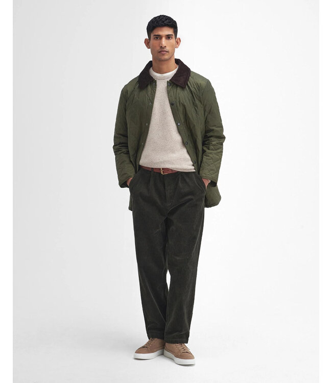 Barbour Jas, Tailored Fit, Quilted, Driekwart, Model Heritage Liddesdale, Olijfgroen, Olive