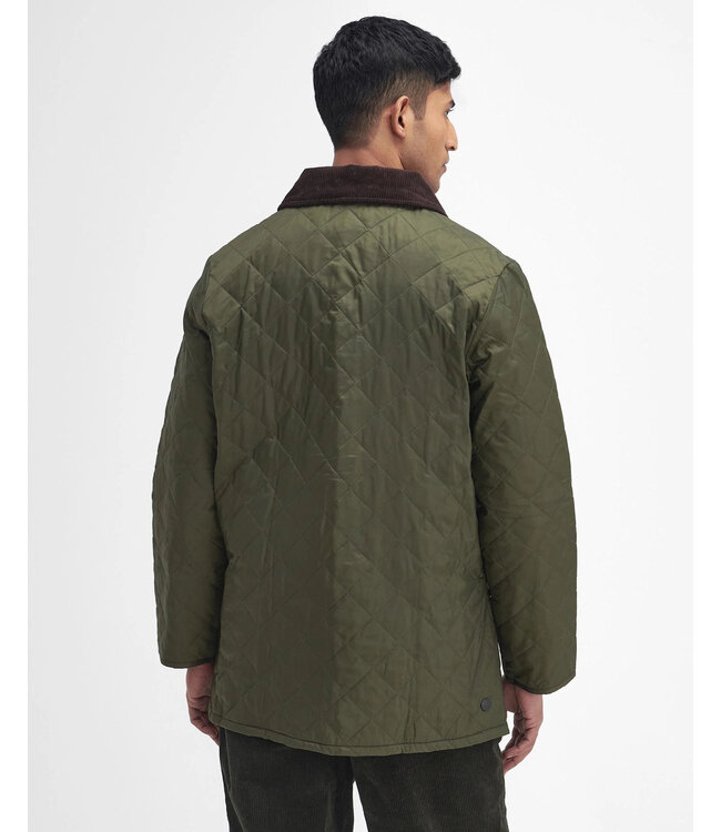 Barbour Jas, Tailored Fit, Quilted, Driekwart, Model Heritage Liddesdale, Olijfgroen, Olive