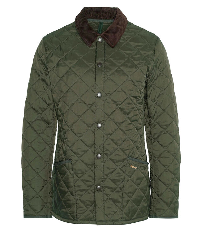 Barbour Jas, Tailored Fit, Quilted, Driekwart, Model Heritage Liddesdale, Olijfgroen, Olive