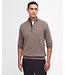 Barbour Half-Zip Trui, Taupe Gemeleerd, Tartan Accenten