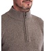 Barbour Half-Zip Trui, Taupe Gemeleerd, Tartan Accenten