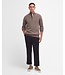 Barbour Half-Zip Trui, Taupe Gemeleerd, Tartan Accenten