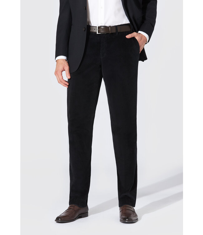 Hiltl Herenbroek,  Ribcord, Brede Rib,  Donkerblauw