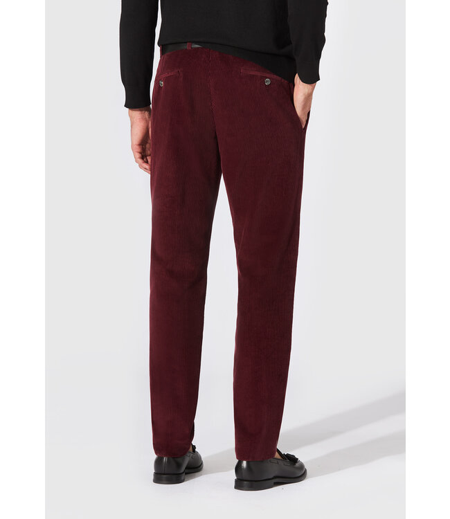 Hiltl Herenbroek, Ribcord, Brede Rib,  Donker Rood